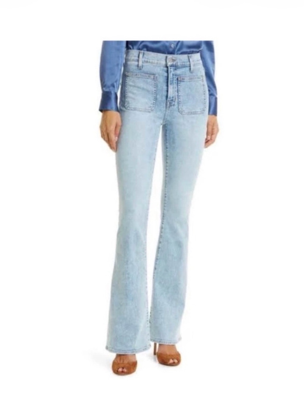 Veronica Beard Light Blue Boot-Cut Jeans
